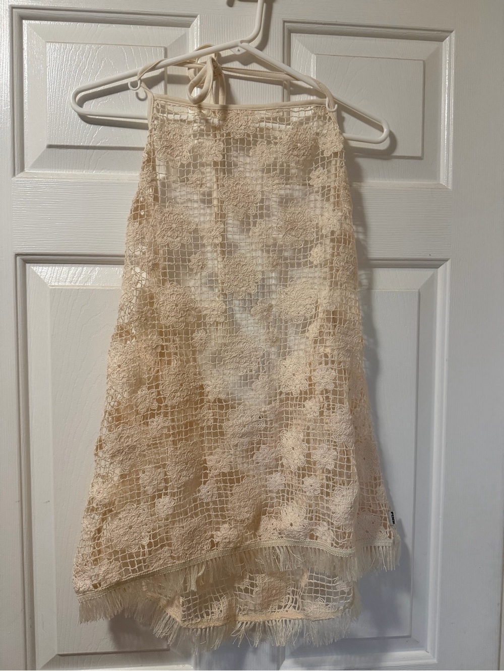 PINK Victoria's Secret Cream Crochet Bathing suit cover up